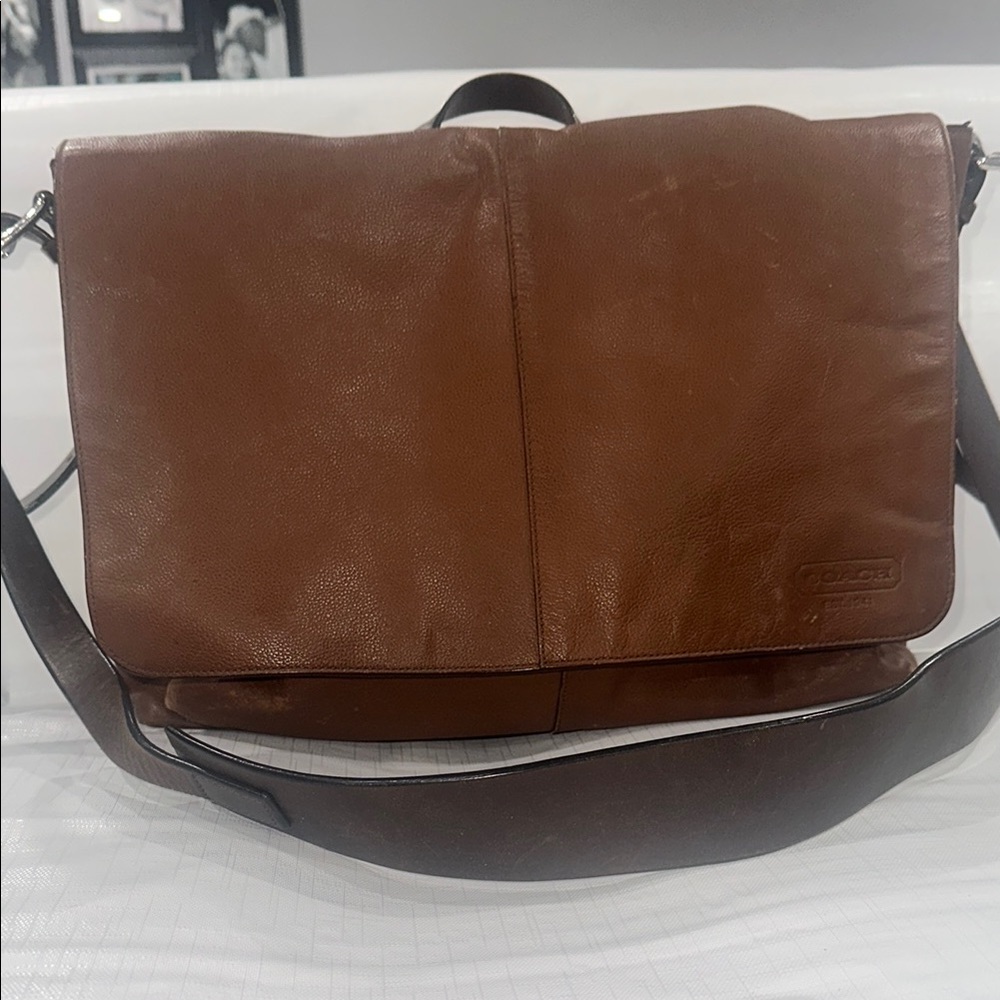 Coach legacy leather brown messenger bag,